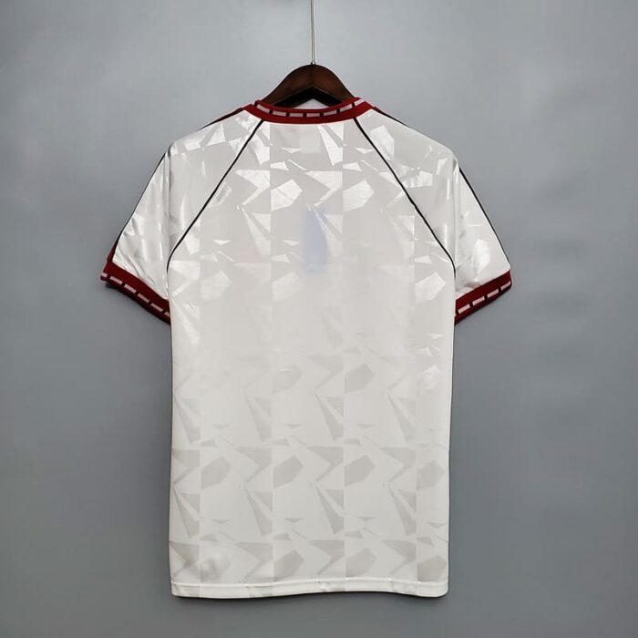 Manchester United 90-91 Away White Football Kit